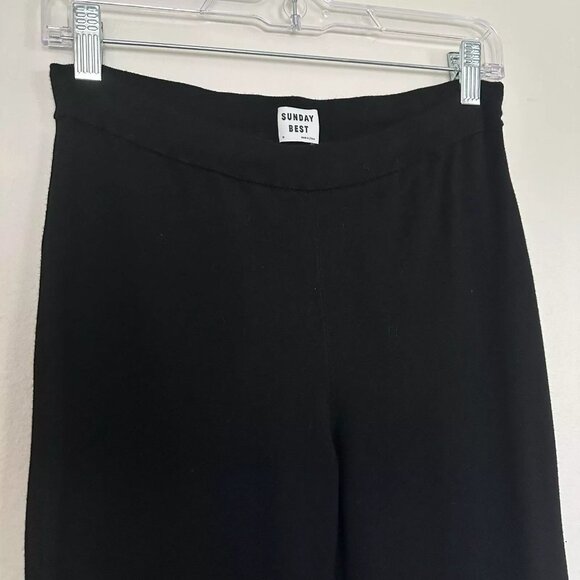 Aritzia Sunday Best Black High Waist Pull-On Flare Pants Medium Stretch Knit - Picture 7 of 7